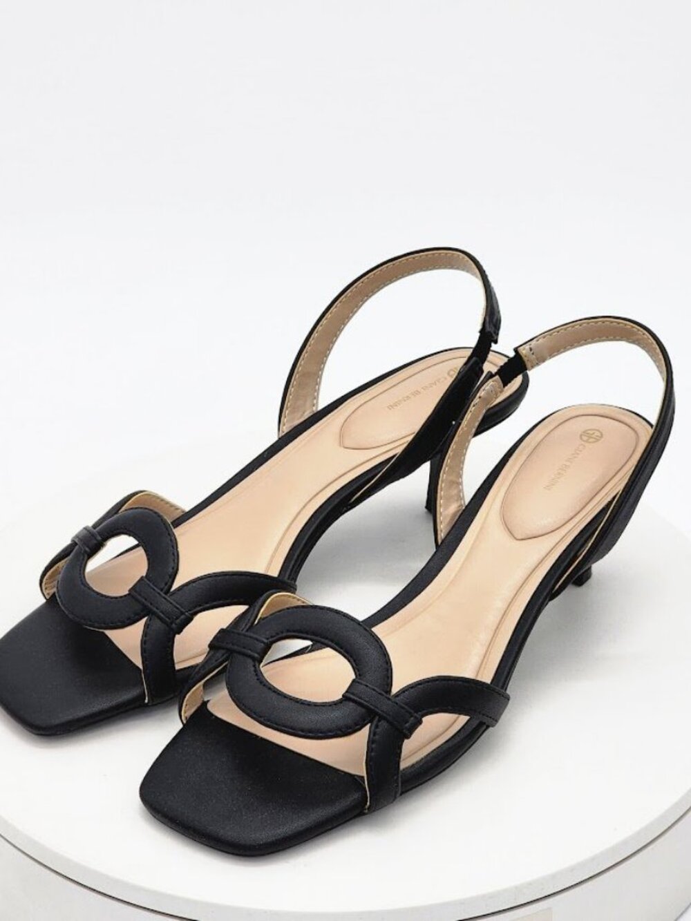 Giani Bernini Alana Black Slingback Kitten Heel Sandals Women’s Size 9 M New - Picture 7 of 10